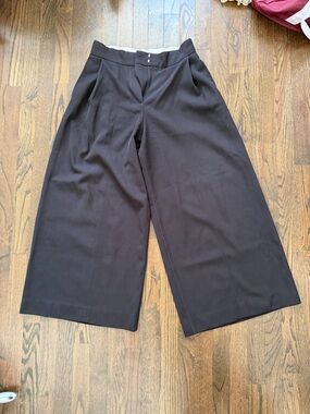 COS Black Super Wide-Leg Pleated Trousers